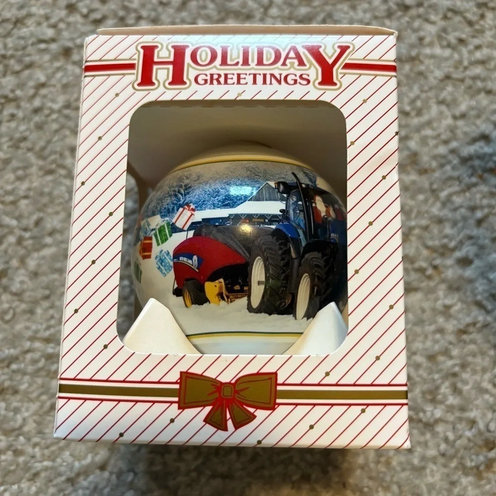 Vintage New Holland Ball Ornament NEW Holiday Greetings Tractor Christmas 2012
